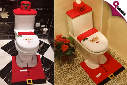 From QR59 Deck your bathroom with Christmas Themed Toilet Decoration Set! (Up to QR220 Value)